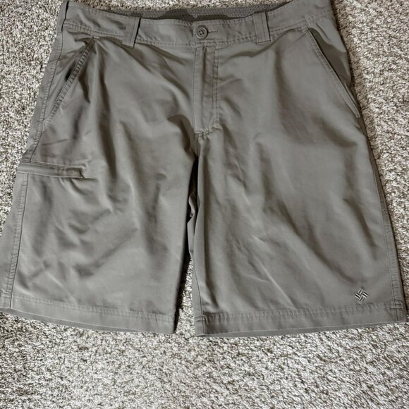 Columbia Shorts Mens 36 Gray Omni-Shield Stretch Zip Pocket Hiking Golf Trail - Picture 1 of 11
